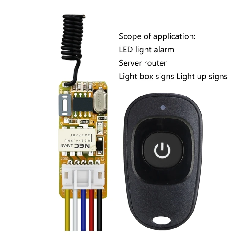 090F AK LED 08A 12V Mini Relés interruptores control remoto Módulo Botón aprendizaje Clave control remoto inalámbrico