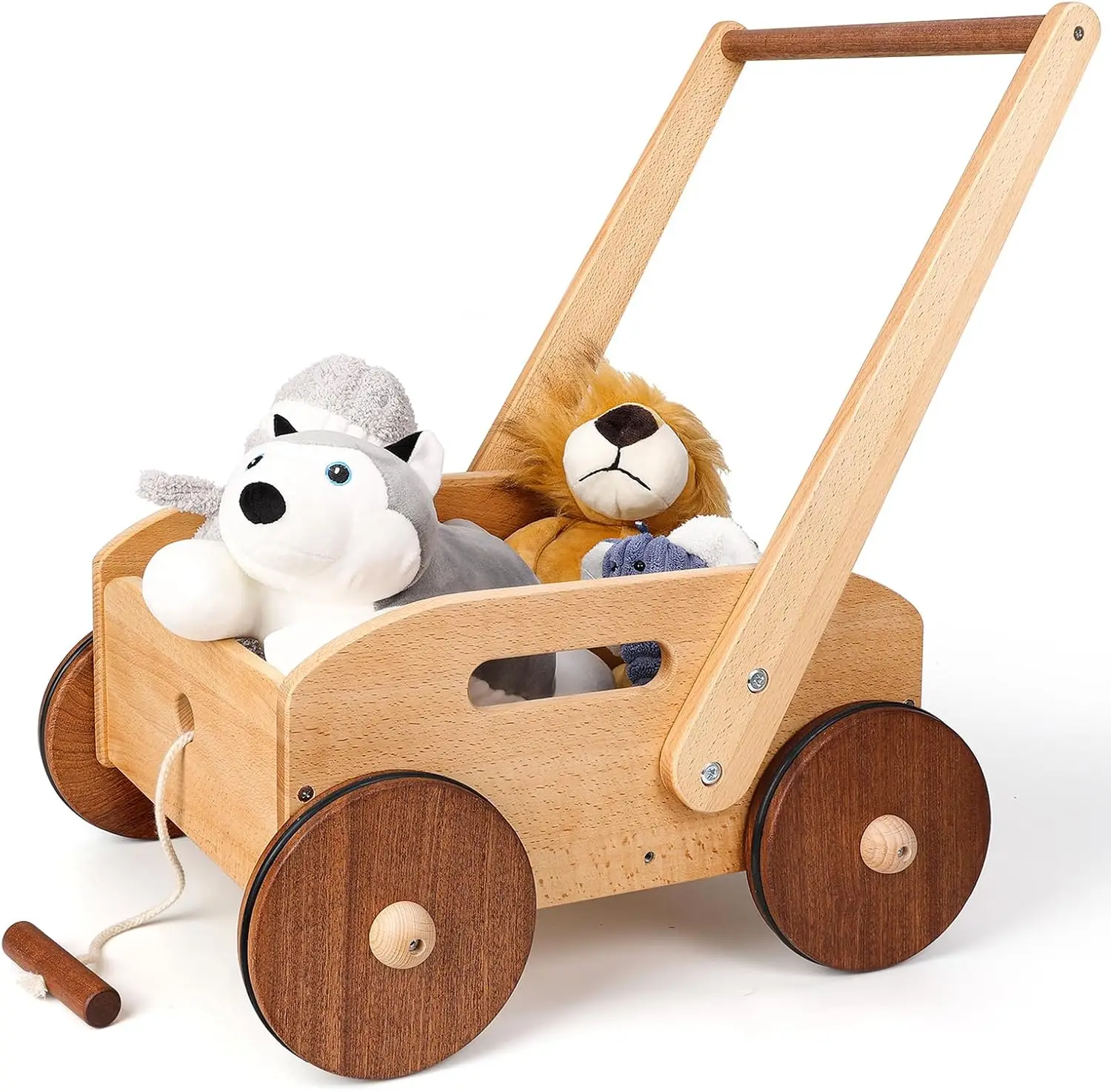 Wooden Baby Walker, Adjust Speed Learning Walker, Baby Push Gifts
