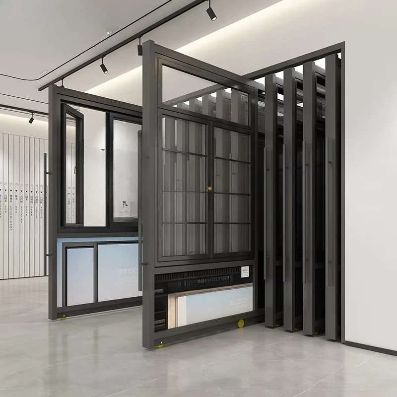 &c Boya Factory Customize Size  Thickness Pull-Out Wooden Door Window Display Rack for Showroom