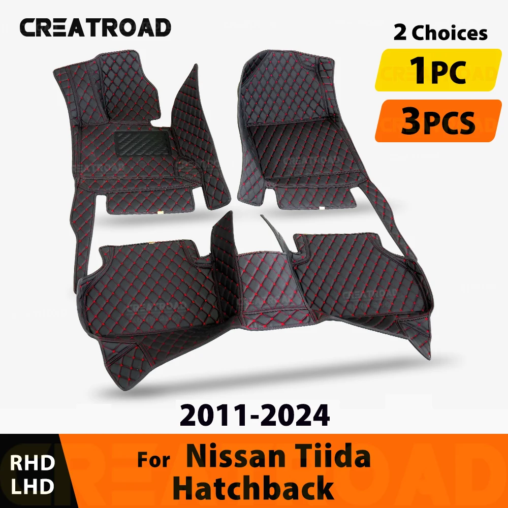 Car Floor Mats For Nissan Tiida Hatchback 2011-2024 23 22 21 20 19 18 17 16 15 14 13 12 Carpet Cover Interior Accessories