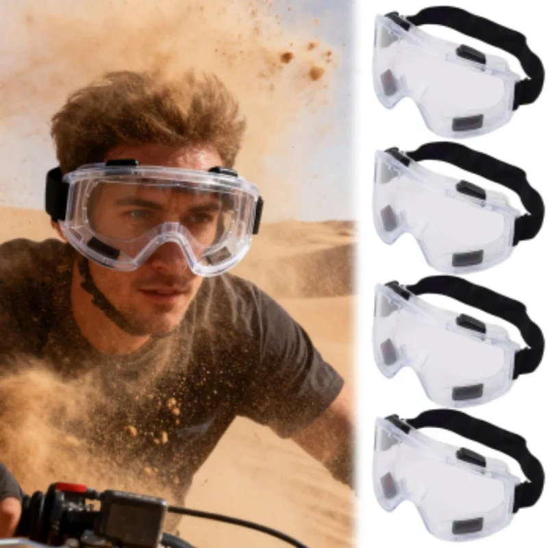 

Clear Eyewear Safety Glasses Splash Proof Dust-Proof Goggles Adjustable for Cycling Skiing Sports Motorcycle Equipments