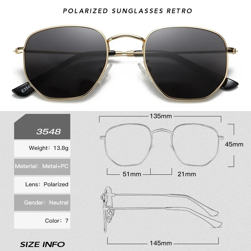 Vintage Polarized Sunglasses Men Women 2026 Metal Frame Hexagon Sun glasses Mannen Fishing Glasses Eyewear lentes de sol hombre