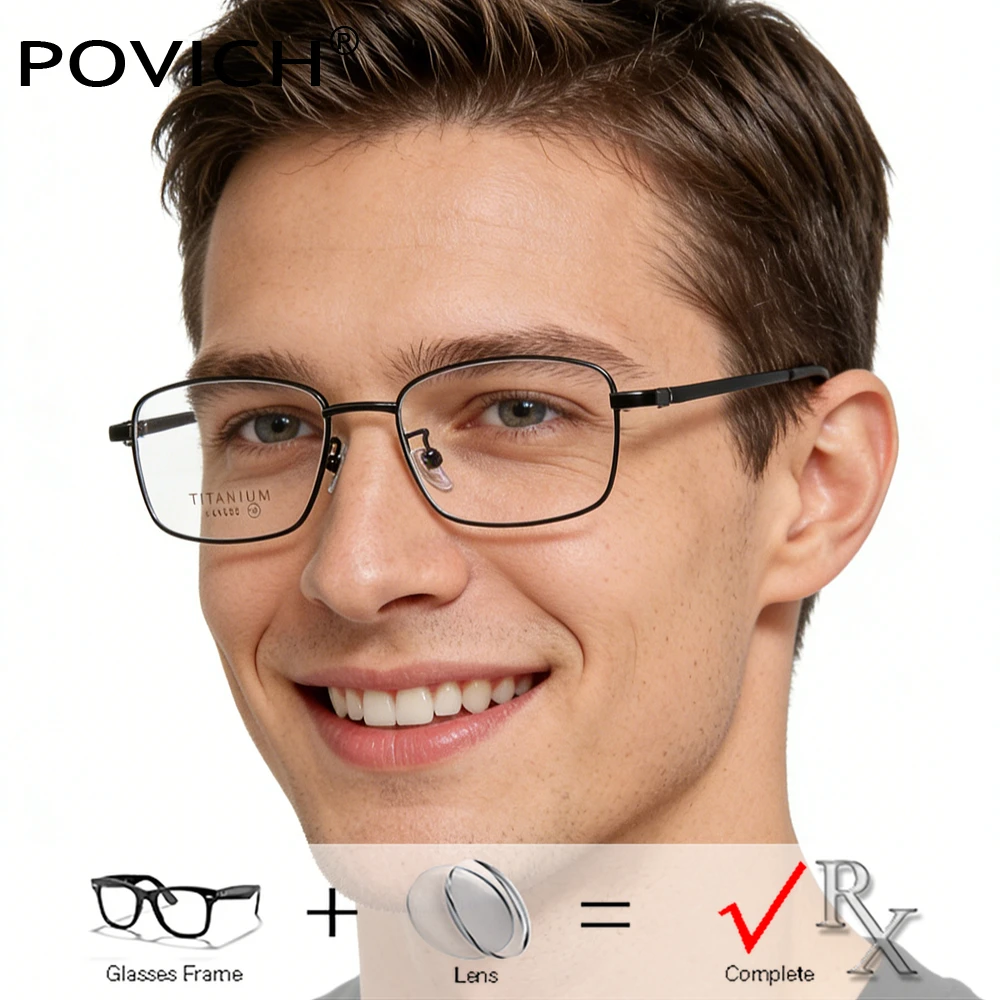 

Pure Titanium Eyewear Prescription Glasses Myopia Hyperopia Optical Progressive UV Radiation Anti-Reflection Eyeglasses Men