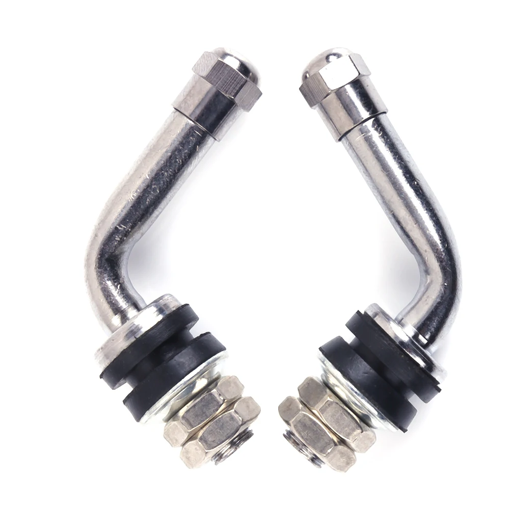 صمام إطار معدني ينبع مسمار بزاوية 90 درجة ، بدون أنبوبي ، مطلي بالكروم ، 4 ، من المعدن