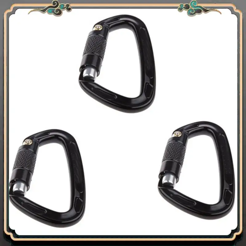 

Premium 3Pcs Carabiner Self-Locking D-Ring Rock Climbing Mountaineering Downhill Tree Guard Multifunctional Spring Hooks