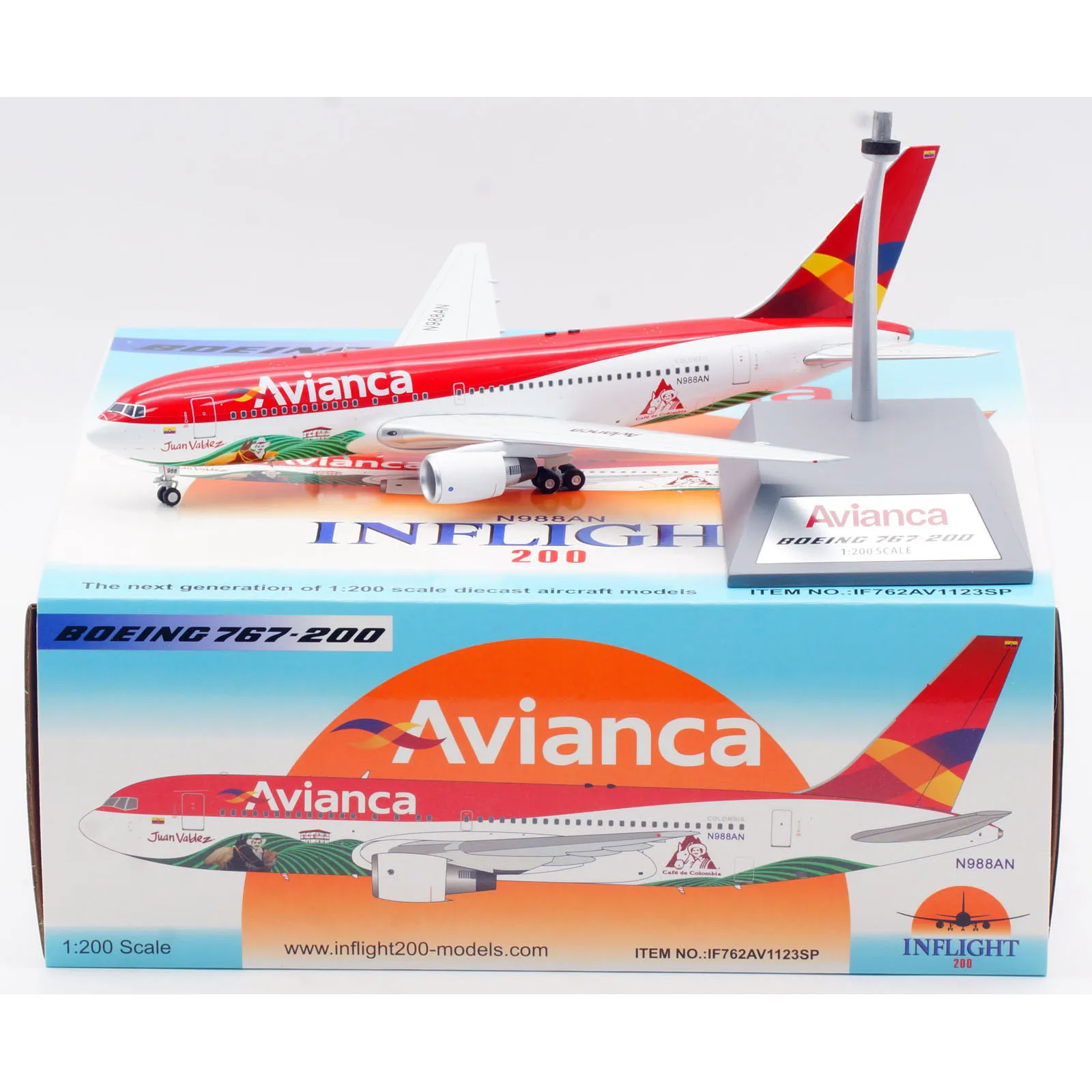 

IF762AV1123SP Alloy Collectible Plane Gift INFLIGHT 1:200 Avianca Airlines Boeing B767-200 Diecast Aircraft JET Model N988AN