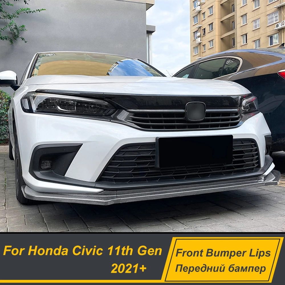 

For Honda Civic 11th Generation 2021+ Front Bumper Splitter Lip Spoiler Diffuser Body Kits Deflector Exterior Accessories Parts