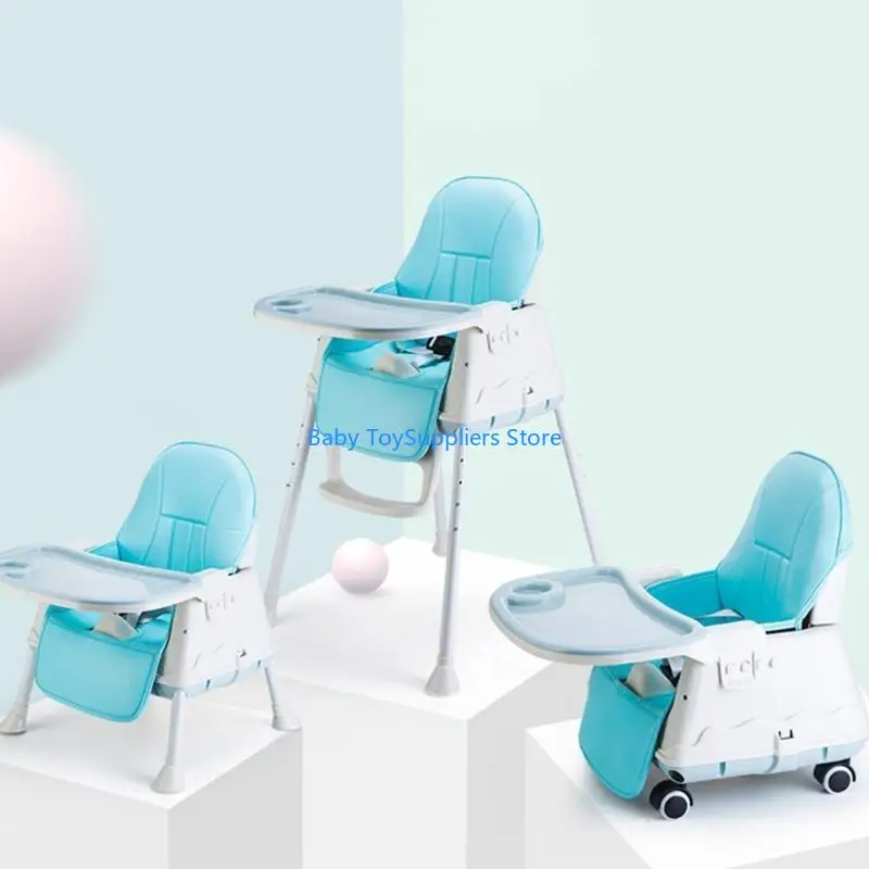 وسادة كرسي مرتفع للأطفال R1WF حشوة إسفنجية ماصة لكرسي الطعام مع أغطية جلد PU لتعزيز الراحة