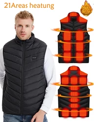 21-gebieden Winter verwarmd vest Motorjas voor heren Damesjas Verwarmd verwarming Warmer vest USB-verwarming Tactische jas