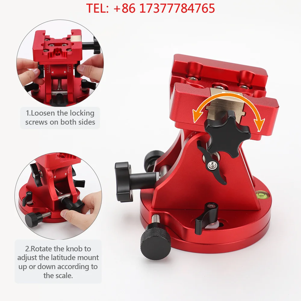 Equatorial Mount Base with Dovetail Slot 39 kg High Load Capacity Latitude Adjustment -Detachment Den for Astronomical Use