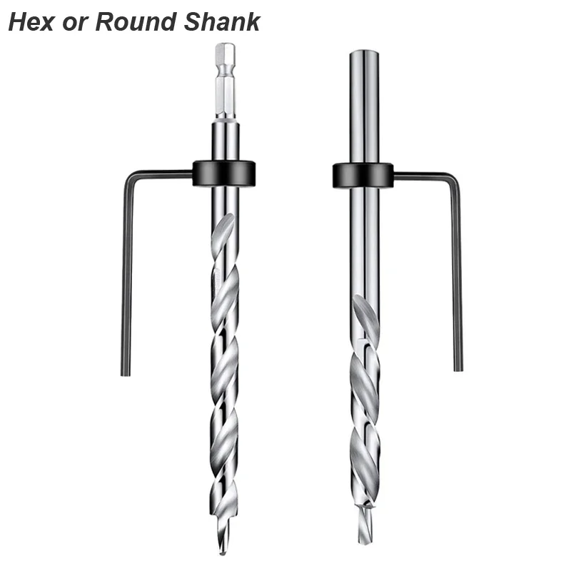 

Twist Step Drill Bit With Stoper Locator For Kreg Jig Guide Manual Pocket Pilot Hole Depth Stop Collar 1/4 Hex Round Woodworking