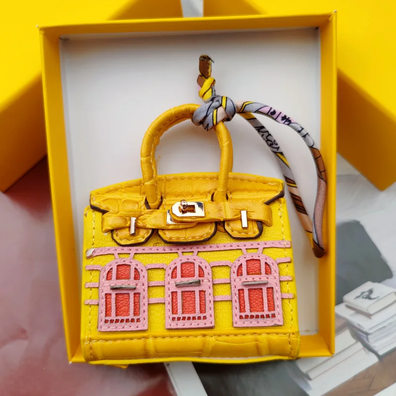 2024 Y2k Mini Platinum Bag Small House Decoration Cute Creative Pendant Small Window Car Key Decoration Earphone Bag Zero Wallet