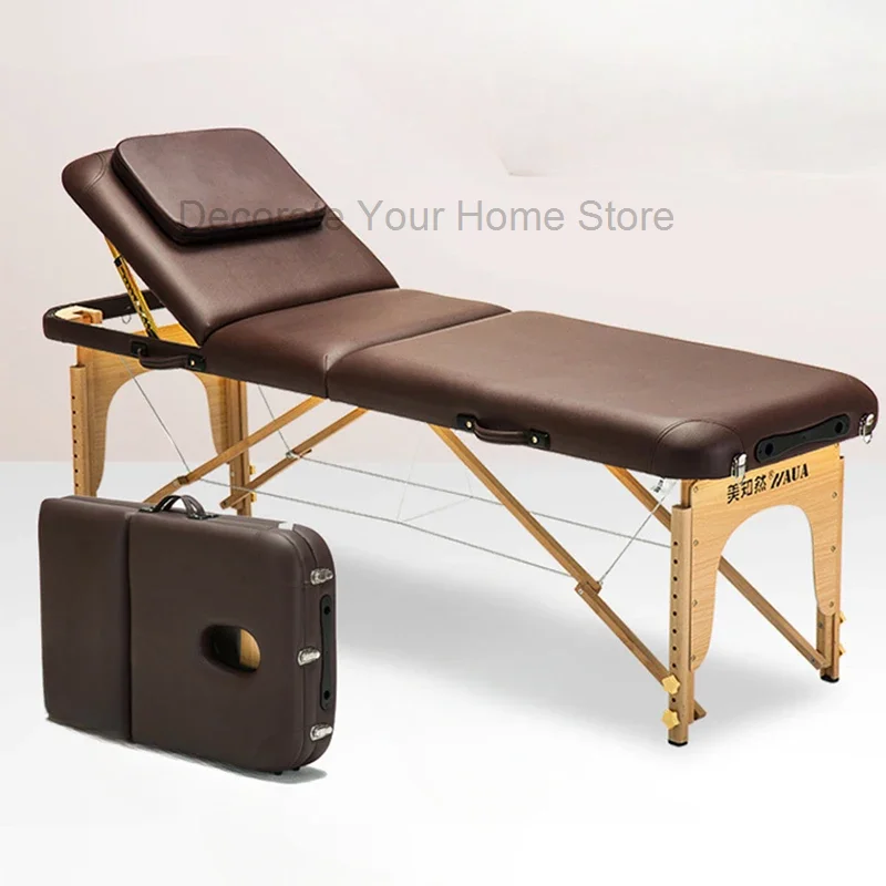 

Wooden Folding Portable Massage Bed Beauty Lash Therapy Massage Table Physiotherapy Sleep Lettino Estetista Salon Furniture KMMT