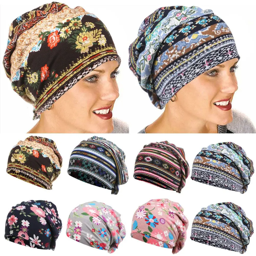 Elastic Soft Winter Warm Sleep Caps Beanies Muslim Hijabs Women Turban Hat Chemo Hat Head Wrap