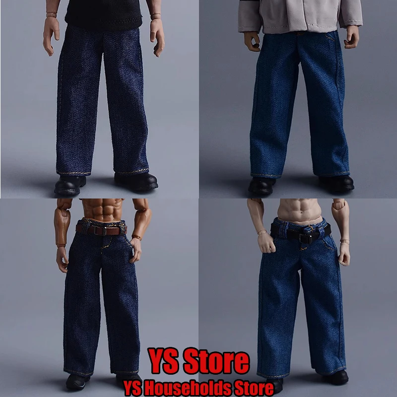 1/12 Man Figure Loose Jeans Casual Denim Pants Toys Clothes Accessory For 6inch C4A Romankey Notaman DLZ Male Soldier Body