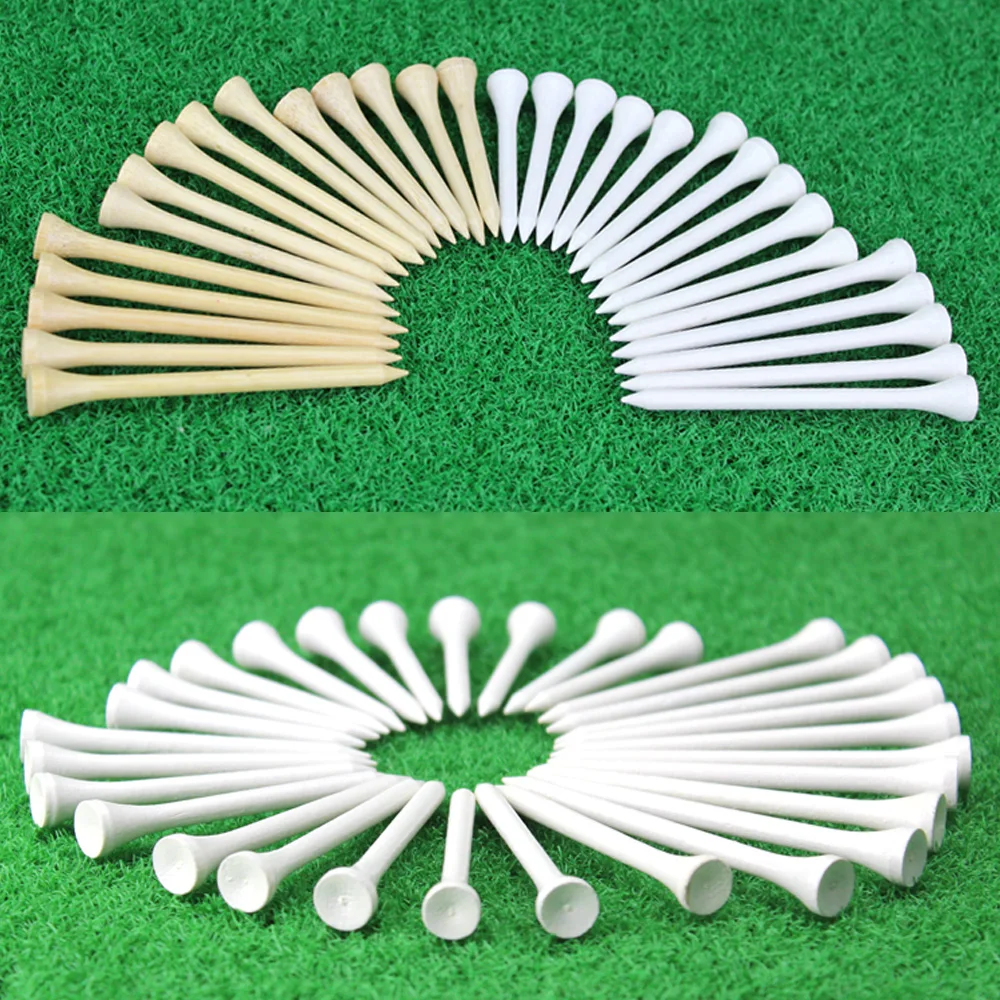 Golf Tee-Pack de 150 Tee de bambú alto, Biodegradable, irrompible, equipo de accesorios de Golf, bambú Natural