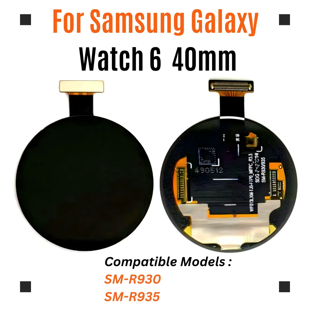 Para Samsung Galaxy Watch 6 40mm SM-R930 SM-R935: Tela LCD com Digitalizador Touch AMOLED Completa para Reposição