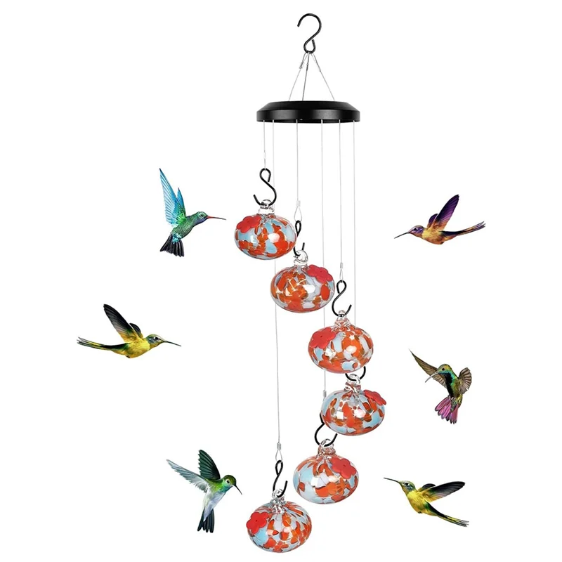 

3PCS Wind Chimes Bird Feeders For Outdoors Hanging Ant And Bee Proof,Never Leak,Perfect Garden Decor For Outside Durable