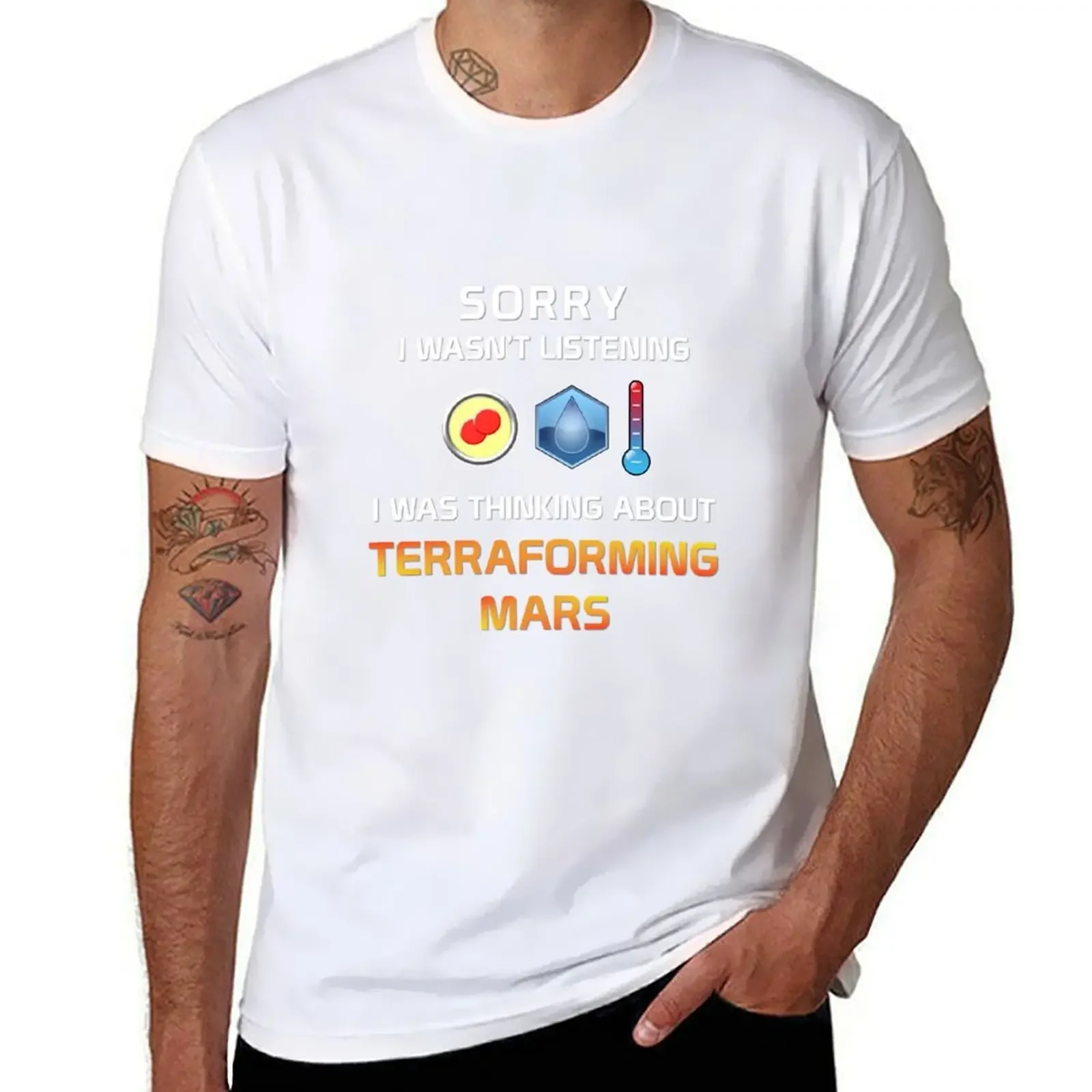 Focused Terraforming Mars Player T-Shirt summer top tees plain black t shirts men manga vintage anime clothes new in tops & tees