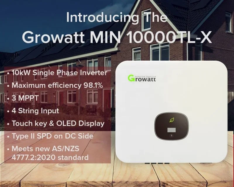 growatt MIN 10000TL-X Singles phase grid tie inverter with limiter