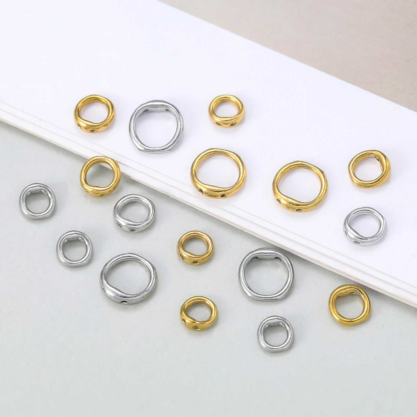 10Pcs Gold/Steel Color 5/6/8mm 304 Stainless Steel Polished Plated Bezel Frames for DIY Handmade Jewelry Craft Accessories