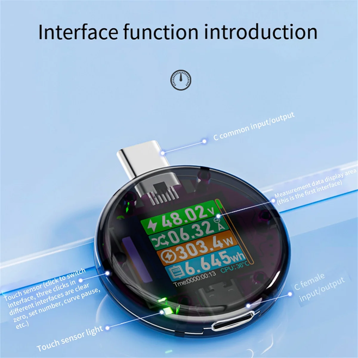 48V USB Tester Type-C PD Detector Digital Voltage Ammeter Power Bank Capacity Meter Amper Detector