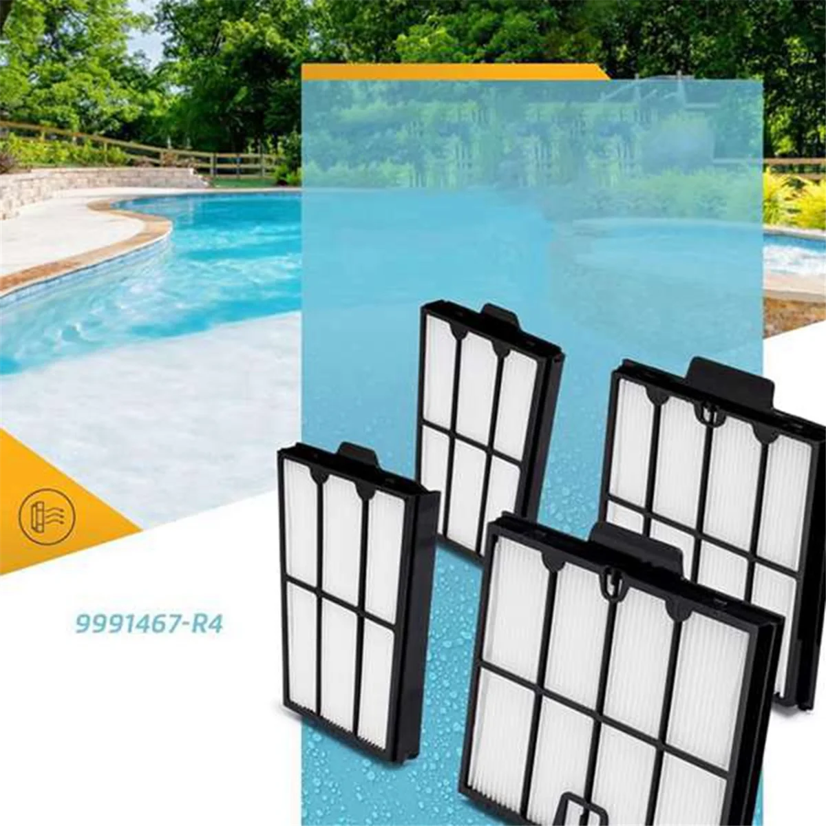 9991467-R4 Ultra Fine Filter Panels for Dolphin Pool Cleaner Parts Active 20,Active 30,Explorer E30,Cartridge Filter