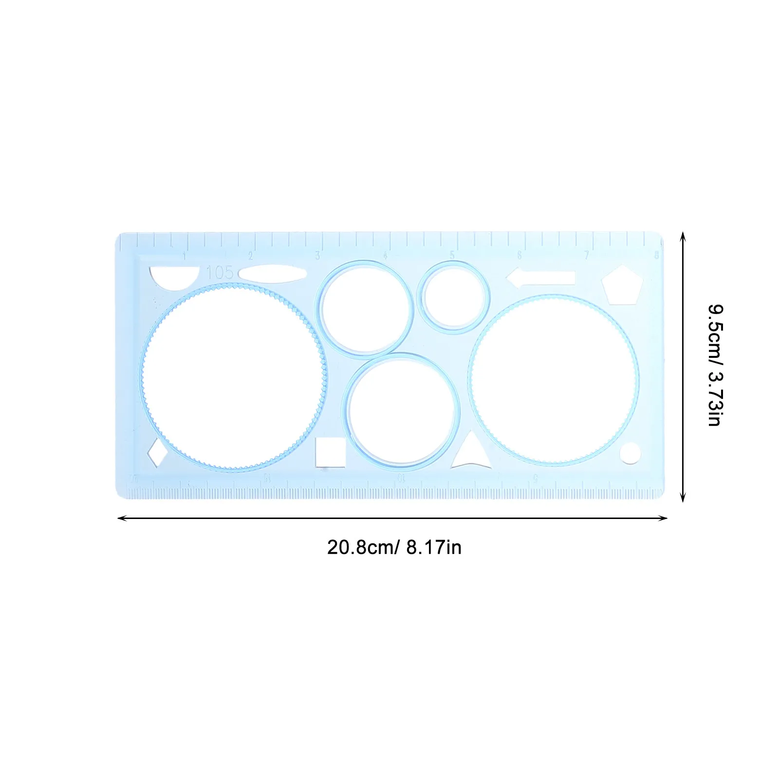 1Set Architectural Ruler Drawing Stencils Thickened Geometric Template for Students Teachers Engineers Drafting Measuring