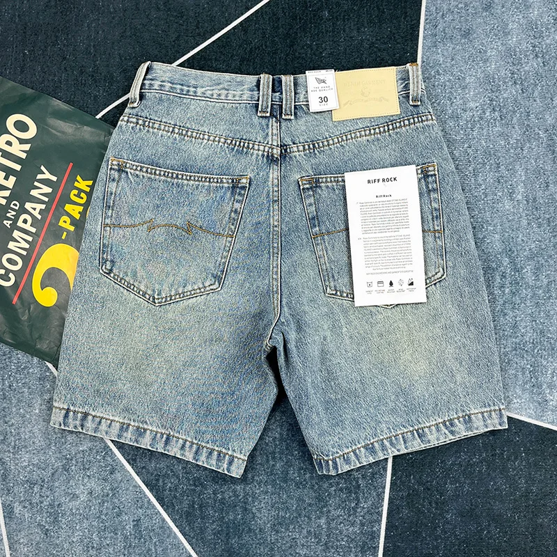Heavyweight American Retro Denim Shorts For Men's Summer 2025 New Straight Casual Capre Pants