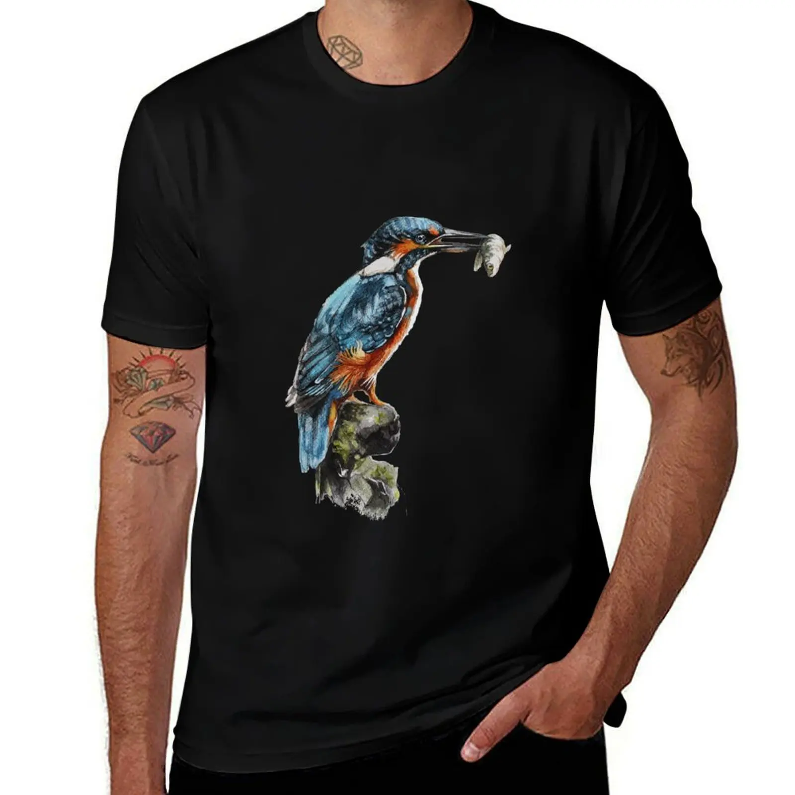 Kingfisher T-Shirt Summer Casual Loose T-Shirt