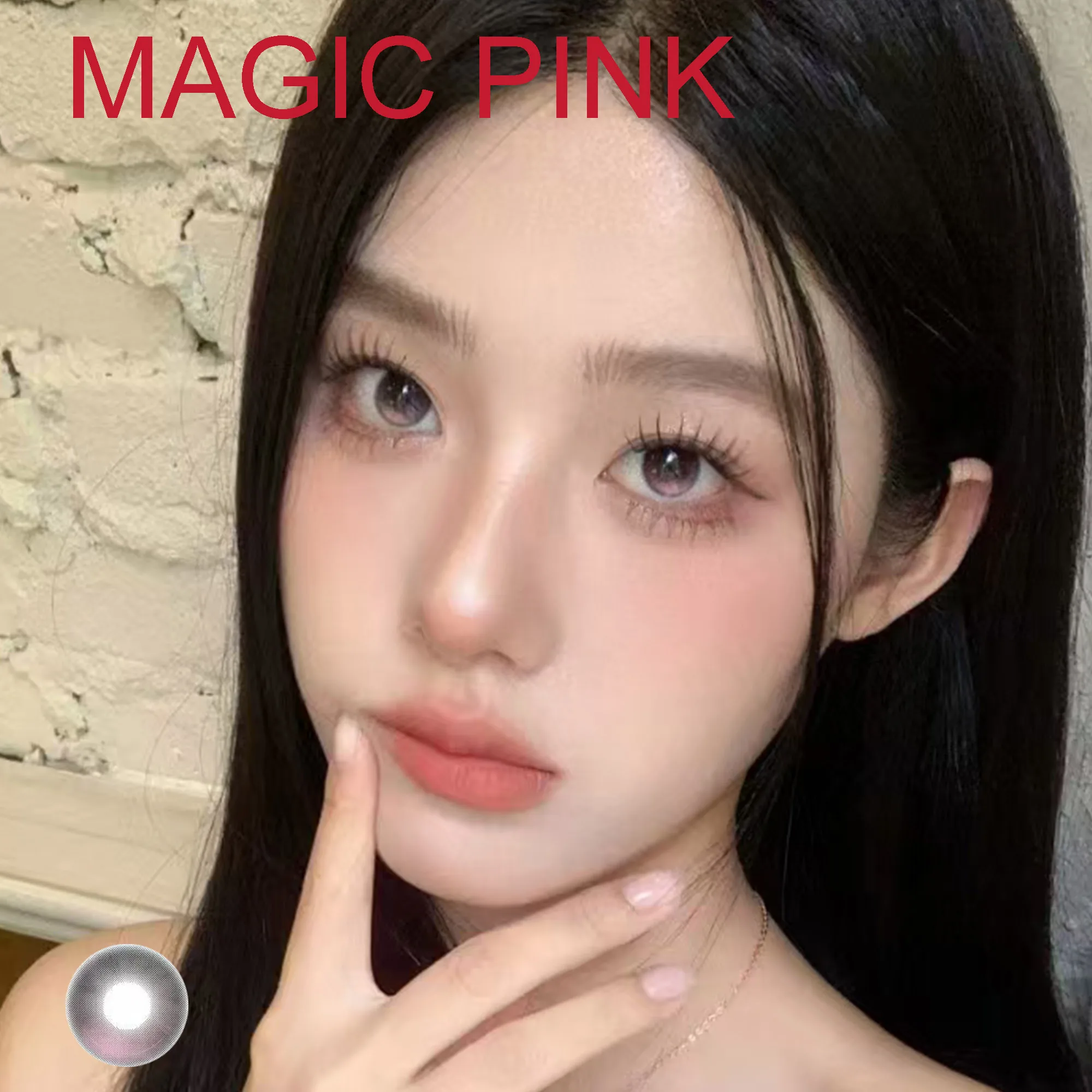 14.20mm Yearly Anime Soft Contact Lenses with Power Women Men lentes de contacto Magic Pink Black