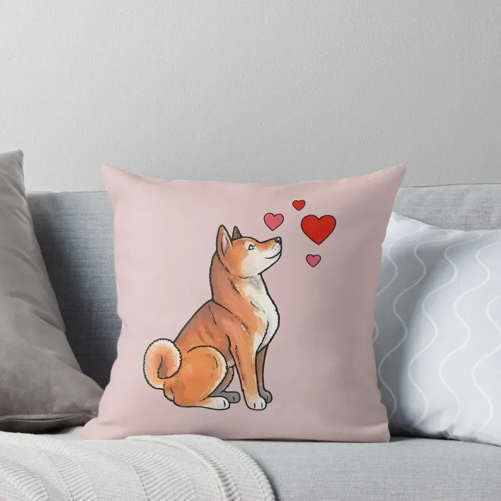 

Shiba Inu love Throw Pillow Sofa Cushions Christmas Cushion For Home Pillow Covers Decorative sleeping pillows pillow