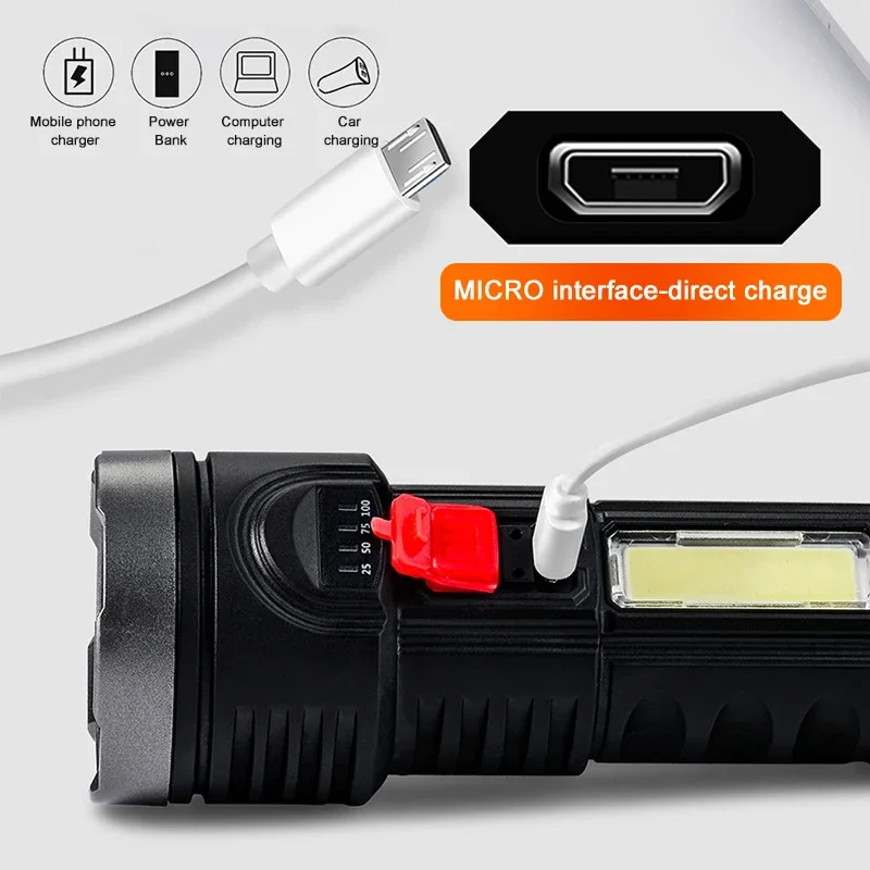 Portable USB Tactical Torch Glare Flashlight - Outdoor Lighting