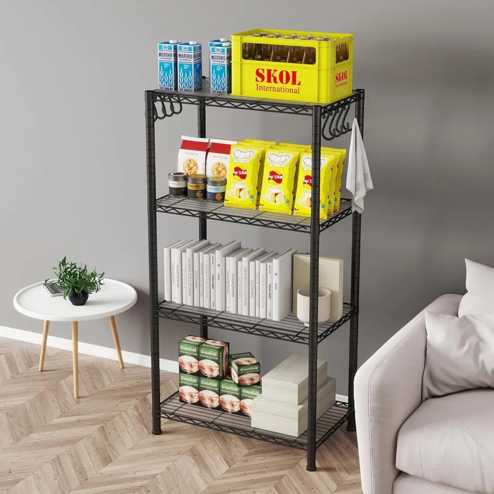 Shelving Unit with Shelf Liners,NSF Certified, Adjustable, Steel Organizer Wire Rack, for Kitchen and Garage