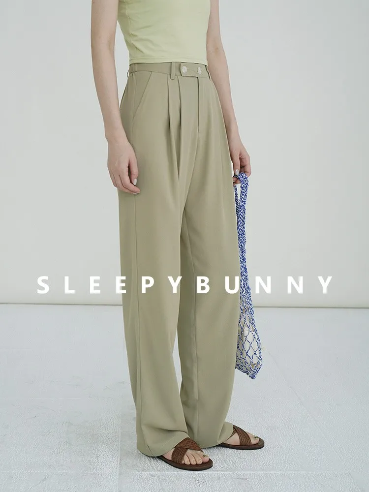 

High Waist Wide Leg Trousers for Women Summer Loose Fit Straight Leg Suit Pants Lightweight Flowy Casual Office Long Slacks