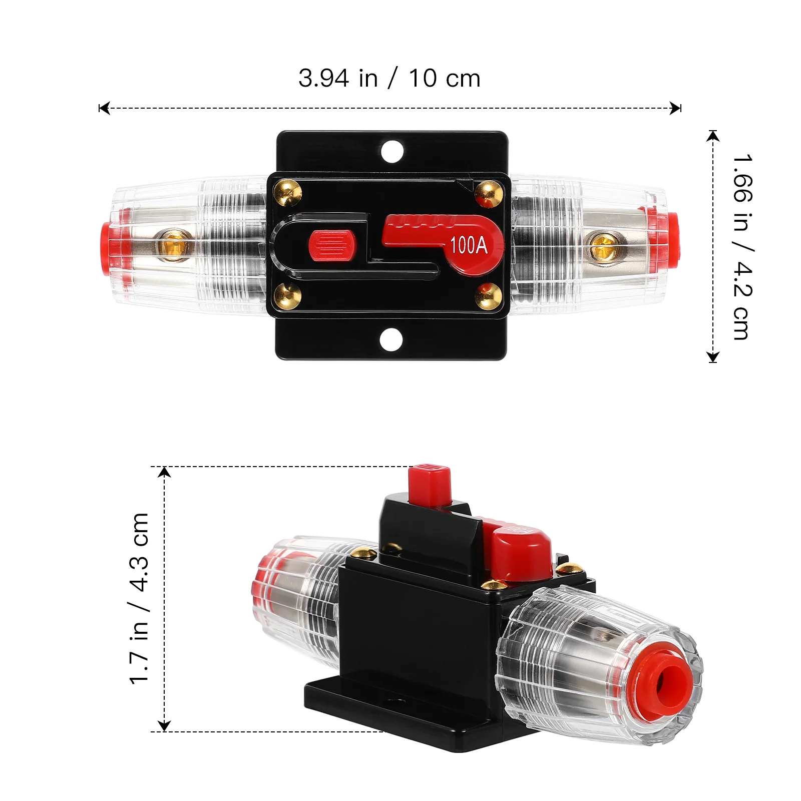 WINOMO 100A Auto Car Protection Stereo Fuse Holders Inline Circuit Breaker Reset Fuse Inverter