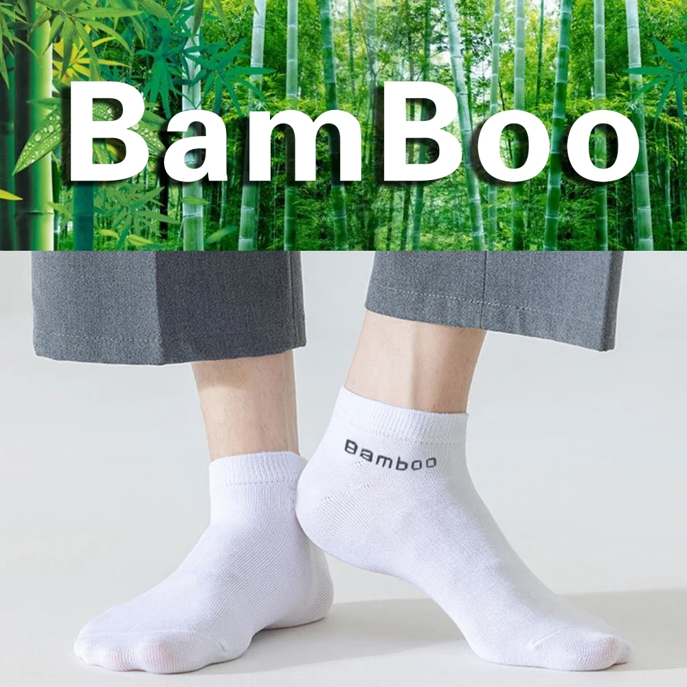 5 Paar hochwertige Herren-Söckchen aus Bambusfaser, Business-Casual, formelle Socken, kurze, desodorierende Socken für Herren, Geschenk – Detail 7