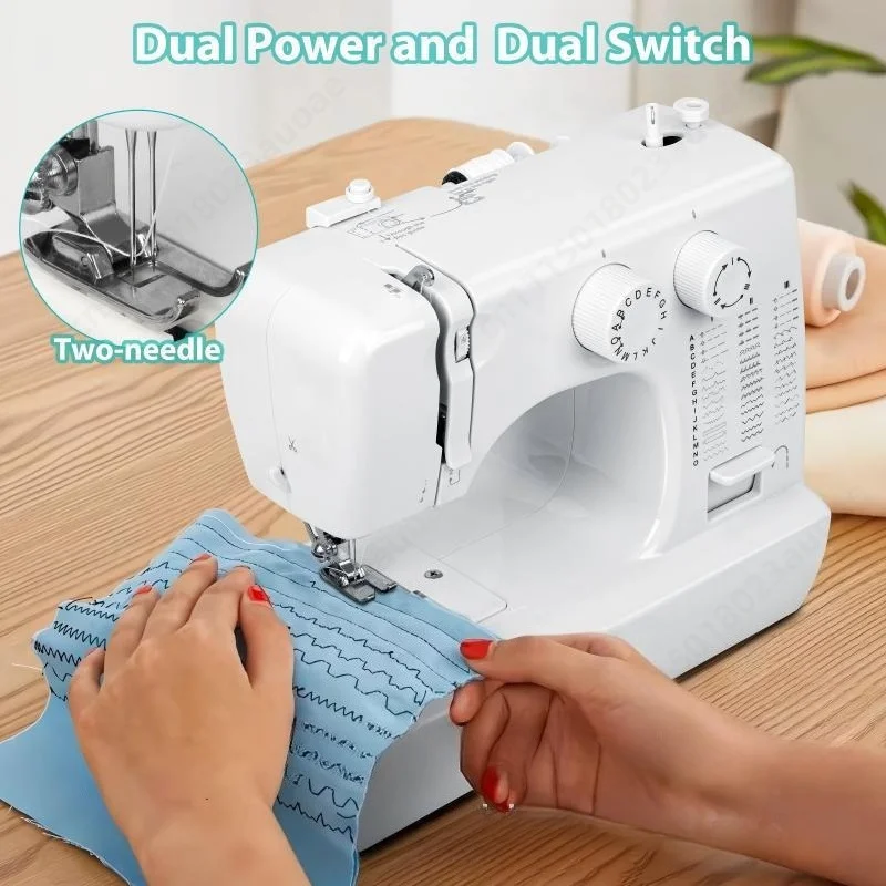 818 Portable Tabletop Electric Sewing Machine, 45 Pattern Stitch, Multifunctional Household Mini Sewing Tool