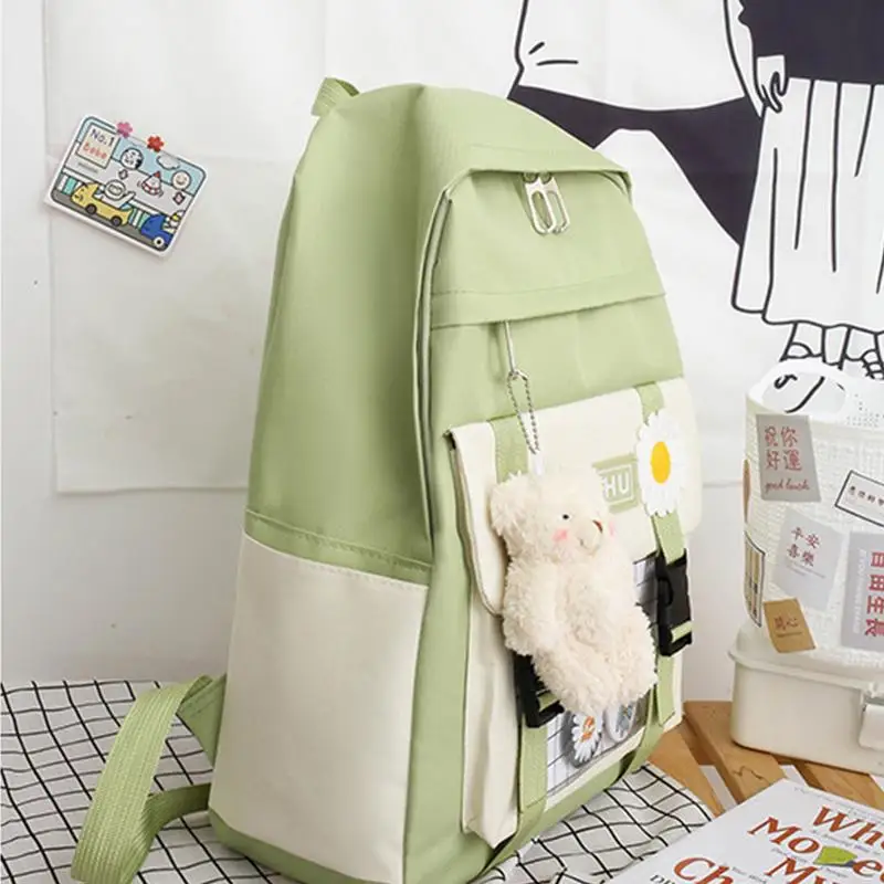 حقيبة مدرسية يابانية ذات سعة كبيرة ، حقائب ظهر لطيفة للفتيات في سن المراهقة ، حقيبة ظهر Kawaii للمدرسة ، 4 قطعة