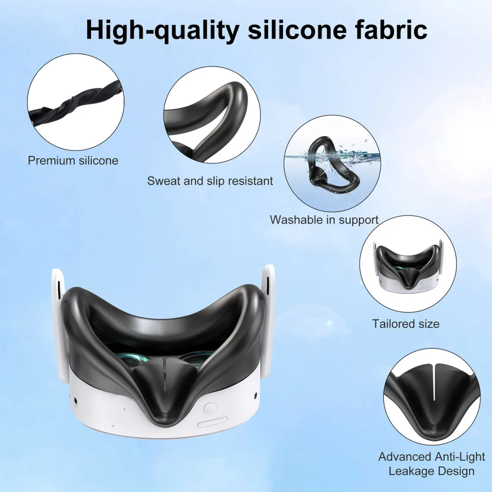 ​ Voor Meta Quest 3S Oogmasker Siliconen gezichtsmasker VR-accessoires