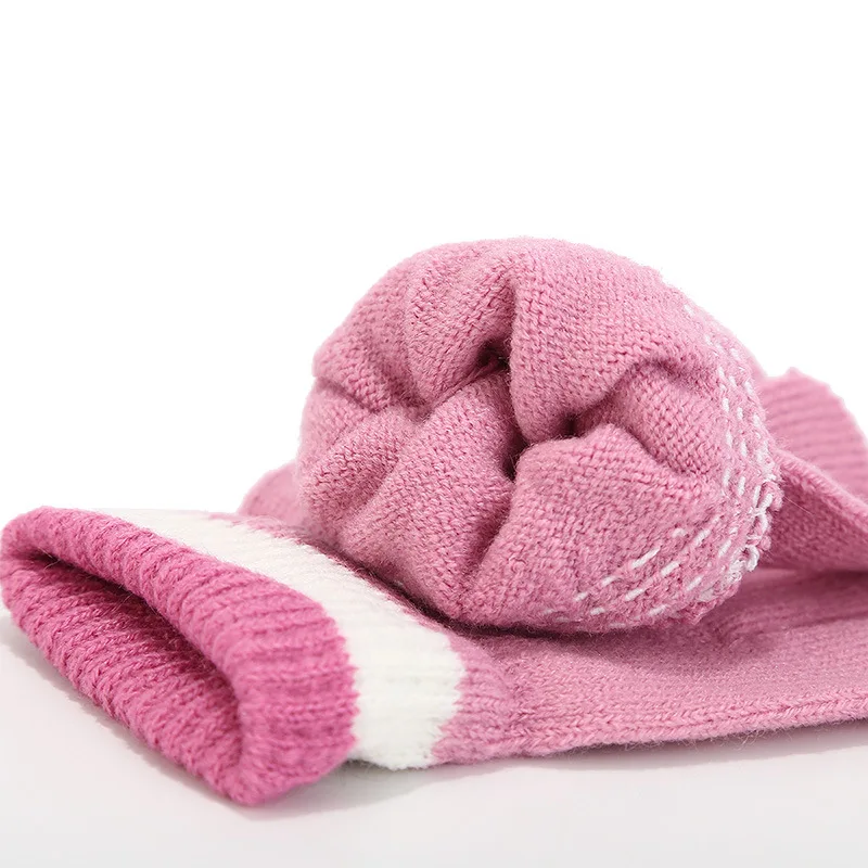 3-teiliges modisches Kinder-Winter-Einhorn-Mütze, Halstuch, Handschuhe, Set für 3–6 Jahre, gestrickt, warm, Schal, Mütze, Kinder-Beanie-Mütze