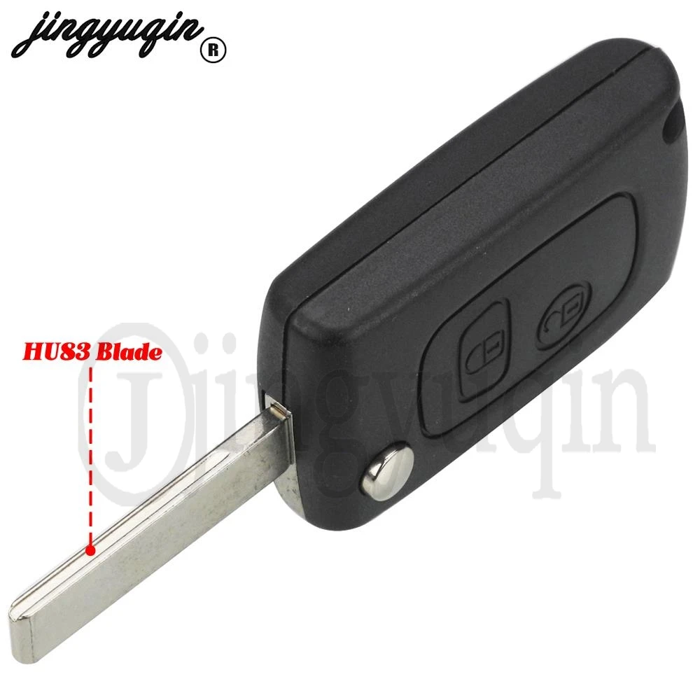 jingyuqin Modifid For Citroen C2 C3 C4 Fit Peugeot 107 2008 Flip Remote Key Case Shell Blank HU83 HCA VA2 SX9 Blade Replacement