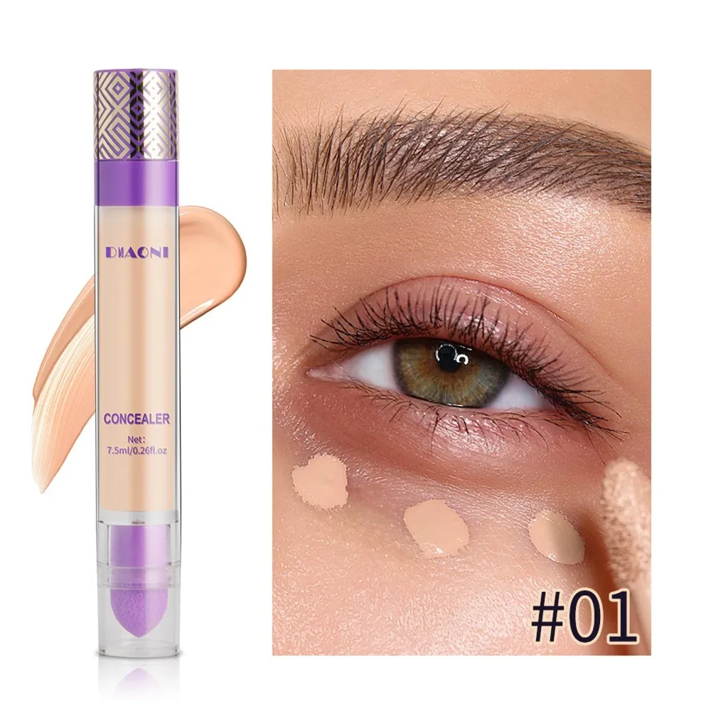 Brightening and Trimming Double-Sided Concealer Invisible Pores Lightweight Coverage Concealer Waterproof Long-Lasting