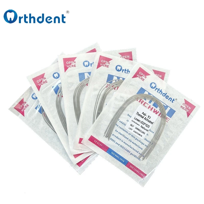 10 Packs Dental Thermal Activated Arch Wires Orthodontic Niti Archwire Natural Form Dentistry Arc For Brace Round/Rectangular