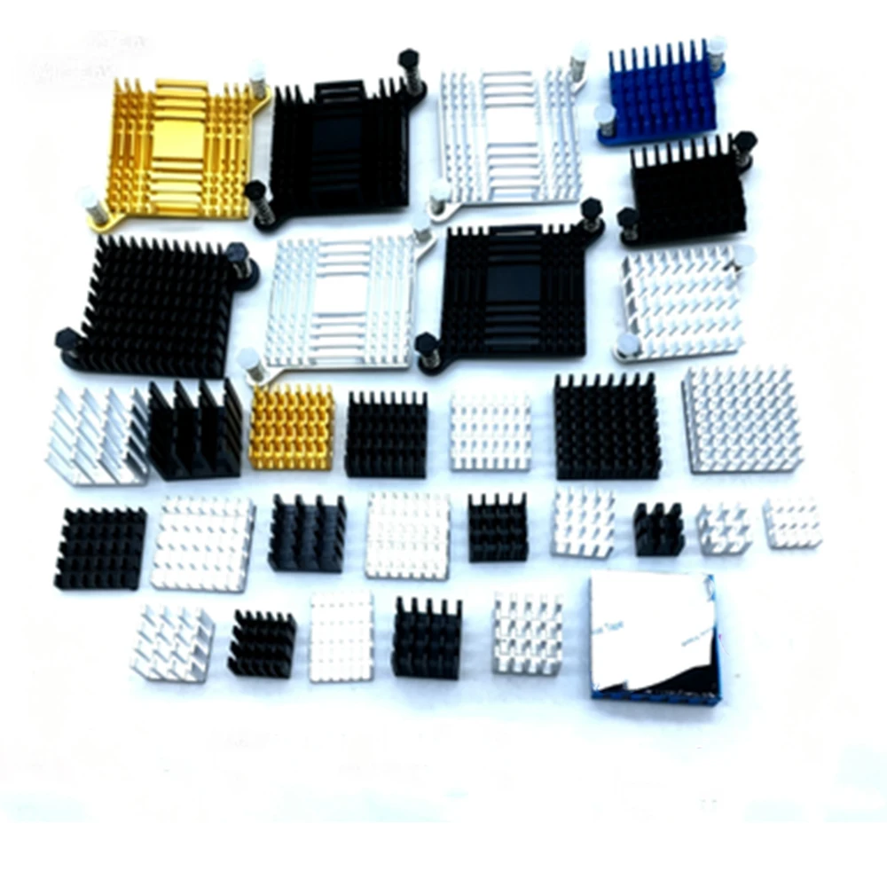 Slotted Aluminum Heatsink With Adhesive Backing Thermal Cooling Pad Sticker Heat Sink for CPU PCB Electronic Component Cooling