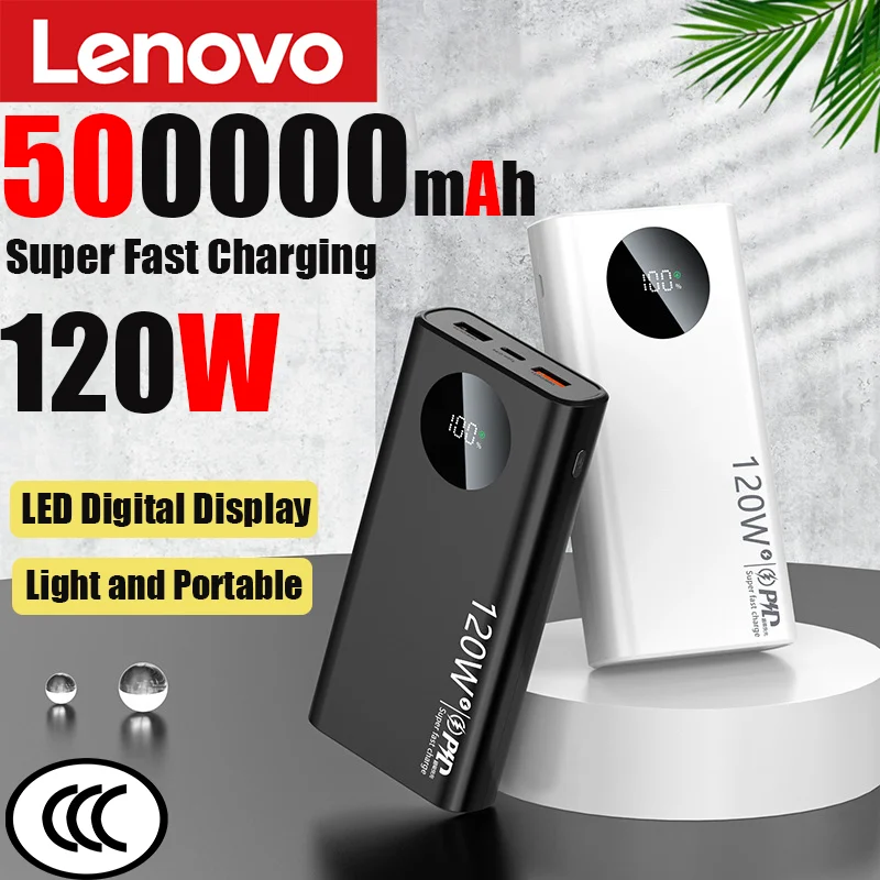 500000mAh Schnelllade-Powerbank 120W Hochleistungs-Powerbank Tragbares Akku-Ladegerät für iPhone Samsung Huawei 2025