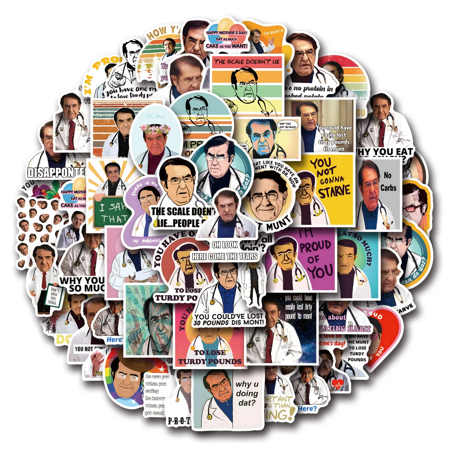 

50PCS Funny Dr Now Meme Cartoon Graffiti Stickers DIY Guitar Scrapbook Desk Skateboard Helmet Wardrobe Decals for Toy Gifts