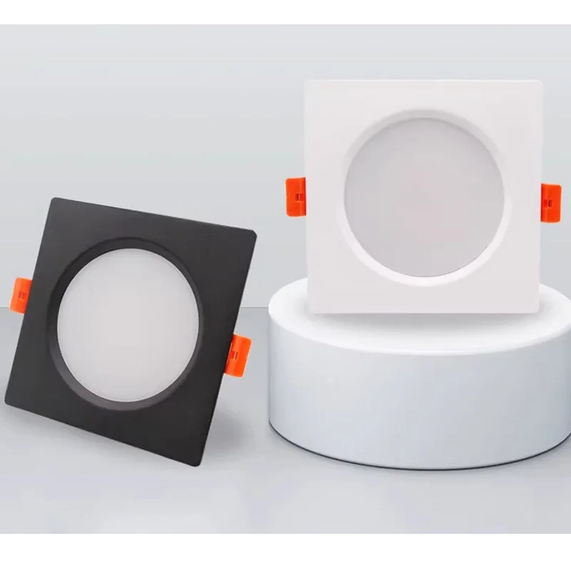 

3W5W7W9W12W15W18W LED Ceiling Grid Lamp Spotlight AC85-265V Indoor Lighting Black White Square Embedded Downlight Dimmable