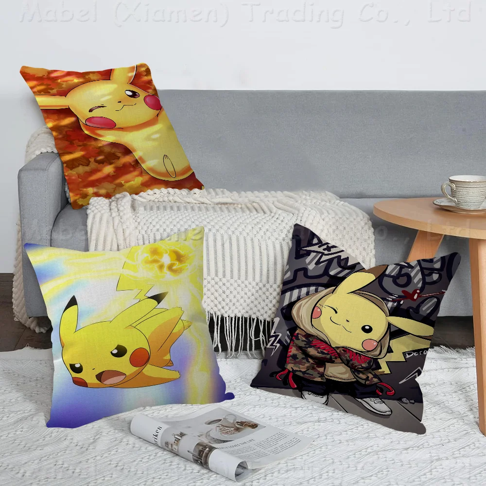 

Anime P-PikachuS Cushion Cover Decorative Pillow Sofa Home Decor Case Pillow Cases