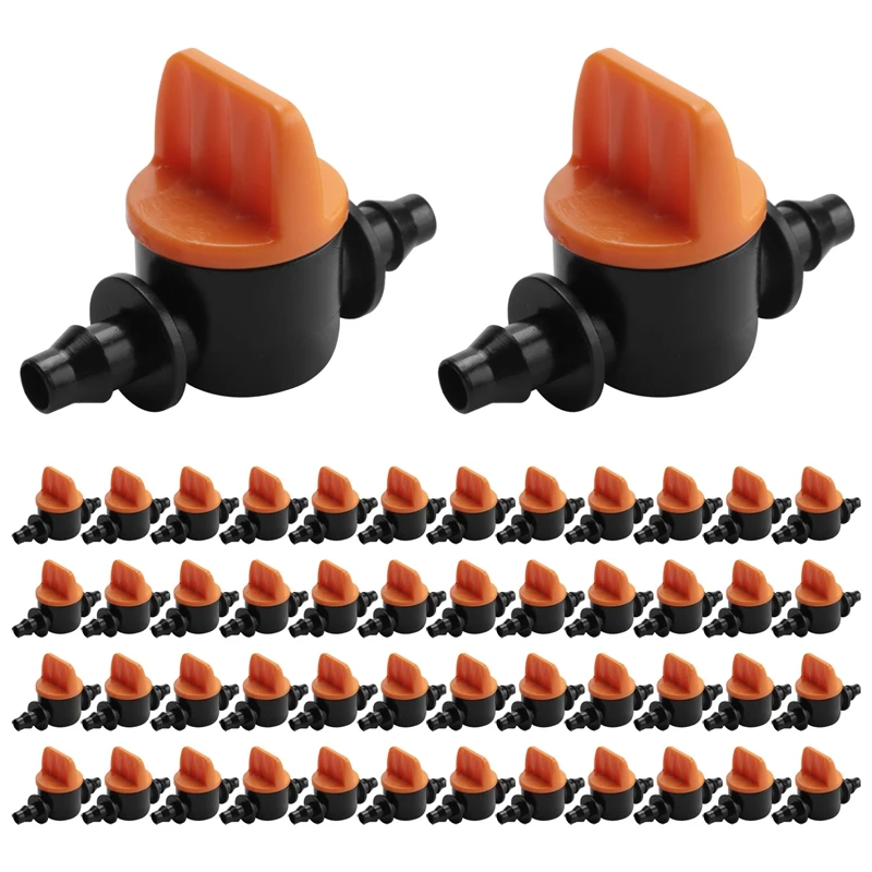 

50Pcs 1/4Inch Pipe Mini Valve 4/7Mm Hose Controller Barbed Adapter Agriculture Drip Irrigation Watering System Fitting